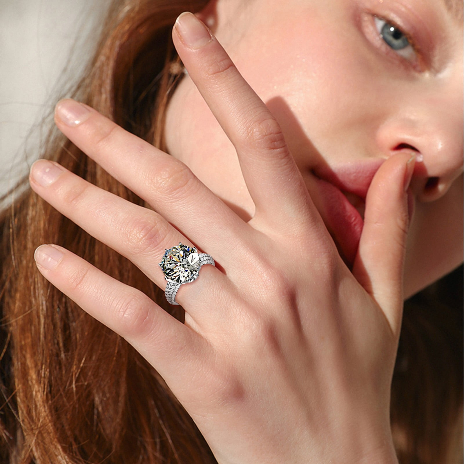 Crystal Female Big Zircon Stone Ring Set Fashion Bridal - Temu United  Kingdom