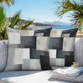 thumbnail image 4 of Abstract Blocks Outdoor Pillow Covers Pack of 2 Black Grey Watercolor Modern Art Waterproof Throw Pillow Covers Decorative Cushion Cases for Patio Garden Tent Balcony Couch 24x24 inch, 4 of 8