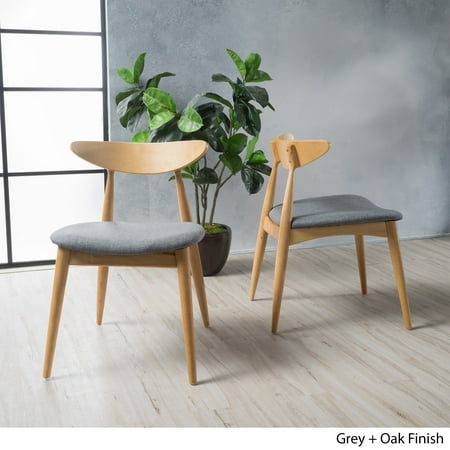 Noble House Branson Grey Fabric With Oak Finish Dining Chairs Set Noble House Branson Grey Fabric With Oak Finish Dining Chairs Set Of 2