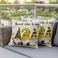 thumbnail image 3 of Yellow Bee Gnomes Outdoor Pillow Covers Pack of 2 Sweet like Honey Daisy Farm Linen Pastoral Waterproof Throw Pillow Covers Decorative Cushion Cases for Patio Garden Tent Balcony Couch 16x16 inch, 3 of 9