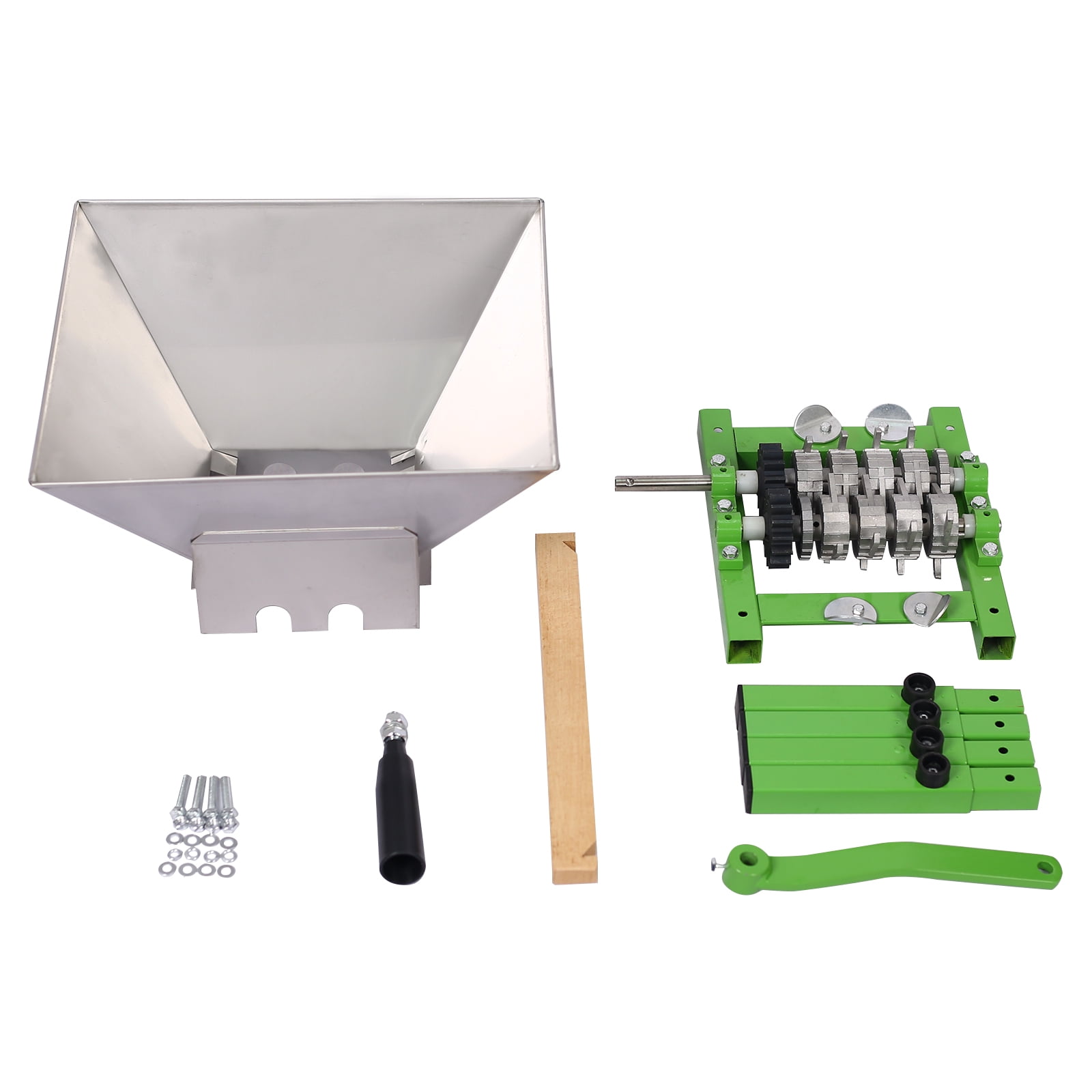 Fruit Crusher, 7 L/1.8 Gallon Manual Juicer Grinder, Heavy Duty Stainless Steel Manual Fruits Vegetables Berries Grape Crusher Grinder, Portable Fruit Scratter Pulper for Wine and Cider Pressing