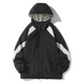 thumbnail image 5 of M-5X Plus Size Jackets for Men Big & Tall Lightweight Windbreaker Coats Casual Long Sleeve Zip Up Color Block Hiking Raincoats with Pockets and Hood, 5 of 5