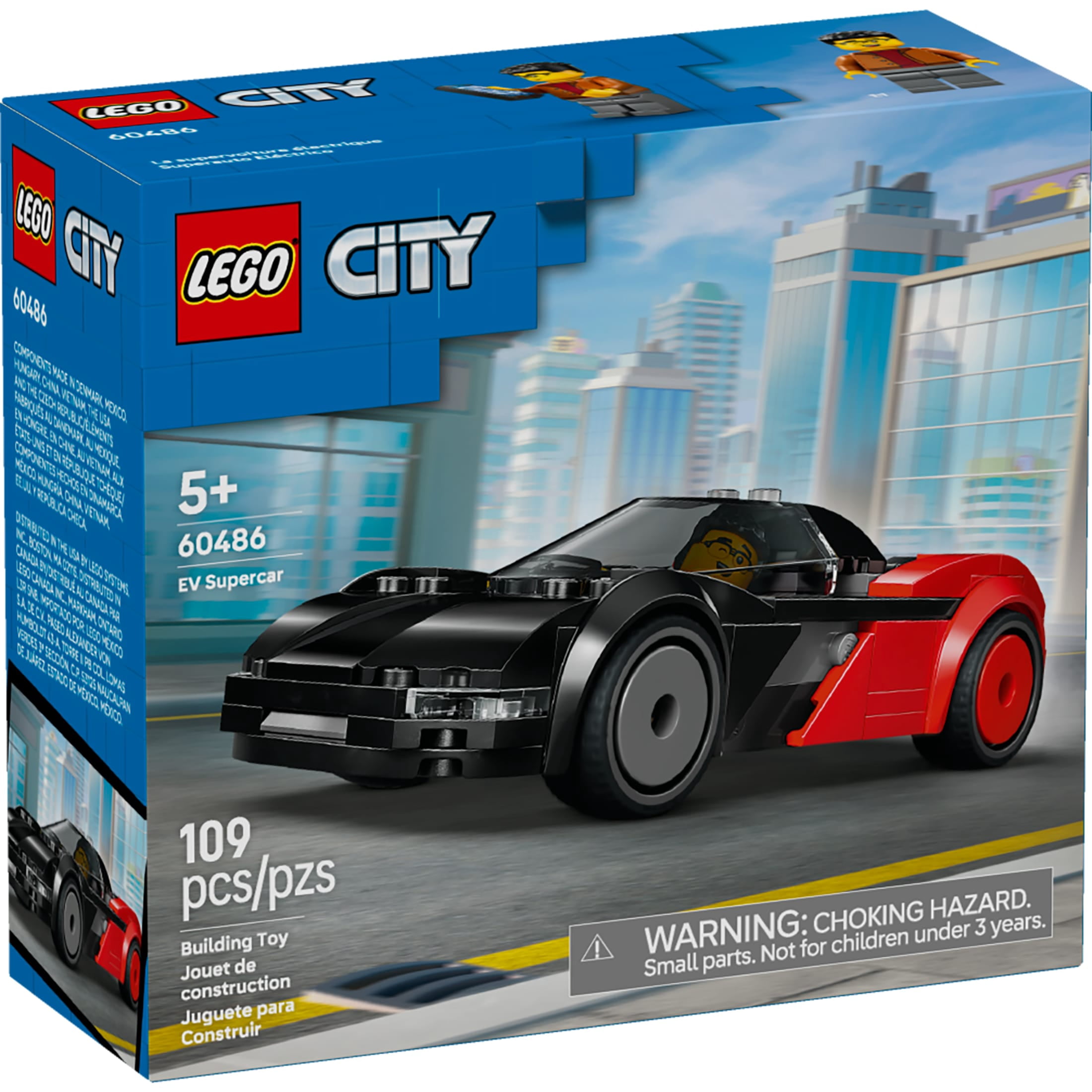 LEGO, City EV Supercar Building Toy, 60486, Red and Black