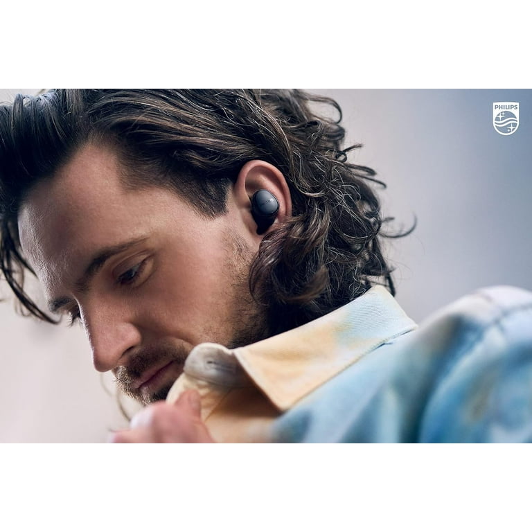 Philips T4556 True Wireless Headphones with Microphone Bluetooth Bass Black Walmart