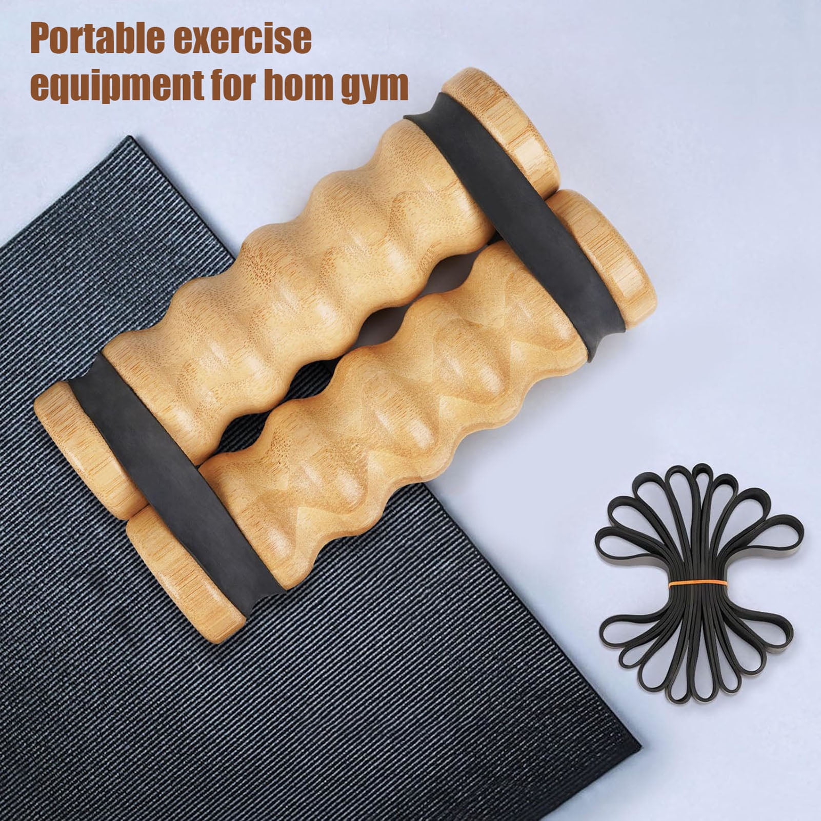 Oiur Rip Stick Upper Body Workout Equipment Adjustable Resistance Bands with Wooden Handles Home Gym Portable Arm Chest Exercise Muscle Building Equipment