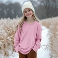 thumbnail image 6 of SGMVNU Sweatshirts for Girls Trendy Crewneck Oversized Pullover Sweatshirt Kids Tops Long Sleeve Cute Fall Clothes, Size 5-6 Years, Pink-B, 6 of 7