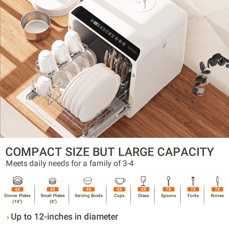 Mini Dishwasher, 1200W Portable Countertop Dishwasher with 5