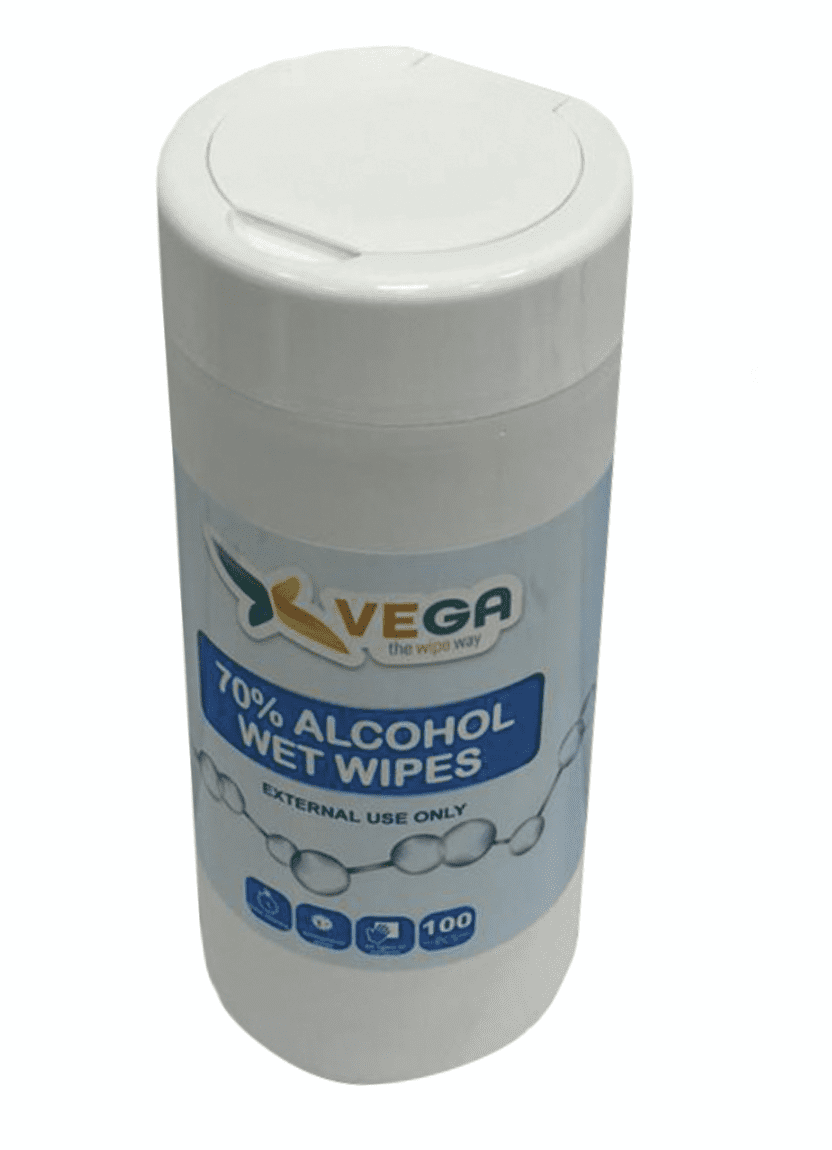 VEGA GENERAL CLEANING AND SURFACE DISINFECTING WET WIPES WITH 70