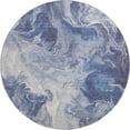 thumbnail image 2 of Addison Rugs Mayfield Premium Machine Washable Transitional Abstract Blue Round Rug, 8' x 8', 2 of 6