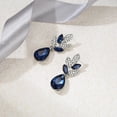 thumbnail image 4 of Aretes Cristal Rhinestone Lágrima Hoja Pendiente Colgante para Fiesta Boda, 4 of 4