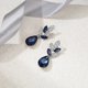 thumbnail image 4 of Aretes Cristal Rhinestone Lágrima Hoja Pendiente Colgante para Fiesta Boda, 4 of 4