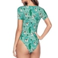 thumbnail image 4 of Easygdp Alapaca In Boho Women'S Waist-Cinching Short-Sleeved Onesie, Olastic Onesiet,Snaps At Bottom,Easy To Put On And Take Off - Large, 4 of 9