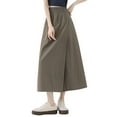 thumbnail image 3 of Women's High Waisted Wide Leg Pants Trousers Slacks Summer Solid Color Thin Lightweight Flowy Casual Office Work Lounge Wear Travel Essentials | Aestivo,Green L, 3 of 7