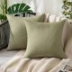 thumbnail image 1 of Chenchen Pack of 2 Decorative Outdoor Solid Waterproof Throw Pillow Covers Spring Faux Linen Garden Farmhouse Cushion Cases for Patio Tent Balcony Couch Sofa 18x18 Inch Light Olive Green, 1 of 1