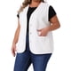 thumbnail image 4 of Chalecos de mezclilla sin mangas para mujeres GRACE & GRANDEUR Plus Size, con botones, escote en V, talla 3X, color blanco, 4 of 6