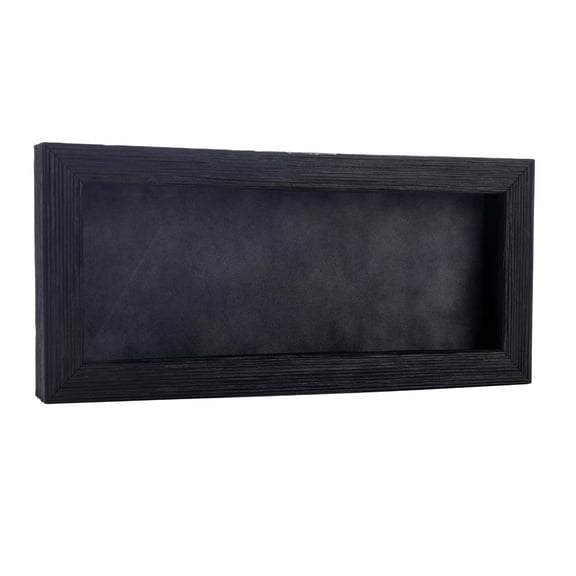 10x20 Shadow Box Frame Barnwood Black Wood | With a 1" Usable Display Depth | Includes a Dark Grey
