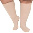 thumbnail image 4 of 2XL Plus Size Compression Stockings for Men & Women 20-30mmHg Beige, 2X-Large, 4 of 9
