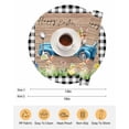 thumbnail image 6 of 15 Inch Round Placemats Set of 6, Black Plaid Easter Non Slip Heat Insulation PP Table Mats, Truck Spring Floral Bunny Animals Wooden Washable Place Mats for Kitchen Dining Party Table Decor, 6 of 7