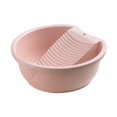 thumbnail image 3 of Washboard Basin for Hand Washing Clothes Laundry Tub with Integrated Washboard Clothes Hand Wash Board for Blouses Underwear pink, 3 of 8