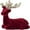 Red-C, variant on 1pc Christmas Retro Reindeer Figurine Red Flocking Standing Deer Decorations, Indoor Decorative Ornaments for Kitchen Mantle Shelf Office Home Décor