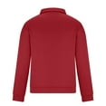 thumbnail image 5 of HOOMEUMY Mens Half-Zip Pullover Deals Classic Solid Coat Stand Collar Jacket Loose Fit Design Casual Workout Long Sleeve Clothes Fashion 2024 Trendy Red S, 5 of 6