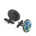 thumbnail image 2 of PhooArto Men's Classic Stainless Steel, Blue Rose Rustic Wood Pattern Cufflinks Business Wedding Shirts, Black, 2 of 6