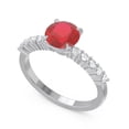 thumbnail image 2 of 2.25 Carat Fine Round Cut Real Diamond & Red Ruby Gemstone Wedding Ring for her Solid 18K White Gold Size 7 by Diamond-Capitals, 2 of 7