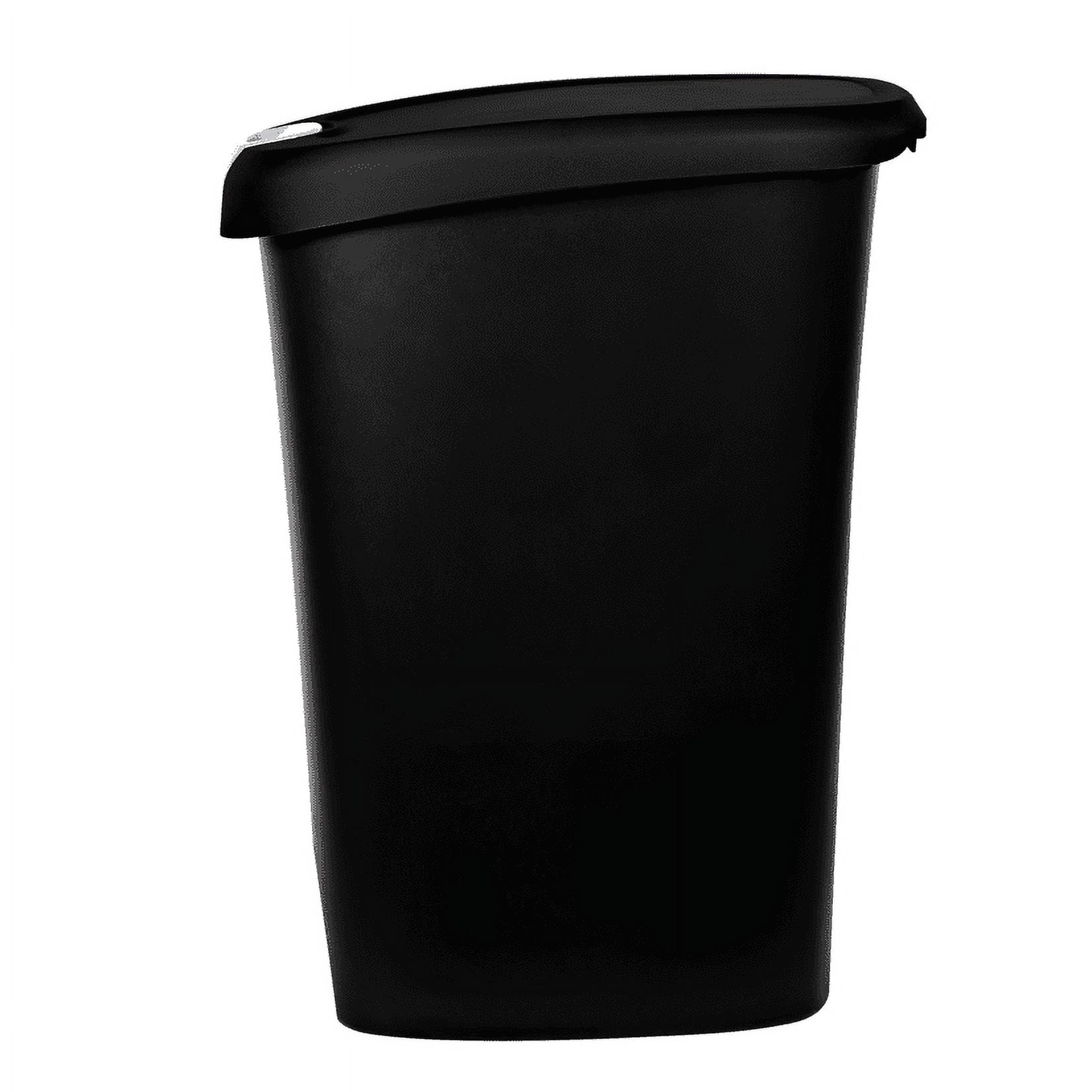 Hefty 12.2 Gal. Slim Lockable StepOn Trash Can, Black