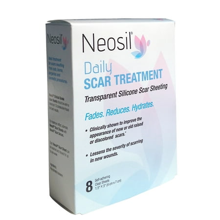 Neosil Transparent Silicone Scar Sheeting, 8 Count