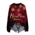 thumbnail image 2 of Plus Size Sweaters For Women 2025 Trendy Graphic Print Long Sleeve Crew Neck Knitted Pullover Fall Casual Loose Fit Tops, 2 of 6