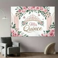thumbnail image 6 of Miss Quinceañona Backdrop for Girls Sweet Quinceanera Birthday Photography Background Pink Roses Crown Butterfly Quinceanera 15th Birthday Party Decorations Banner Supplies Photo Booth Props, 6 of 6
