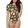 thumbnail image 1 of Balery Fruits Body de cuello redondo de manga corta para mujer Tops de manga corta Tops básicos-X-Large, 1 of 7