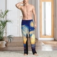 thumbnail image 2 of Vsdgher Cat Under Starry Skies Mens Pajama Pants Sleep & Lounge Pants, PJ Pants-XX-Large, 2 of 6