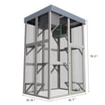 thumbnail image 2 of AENKYO 70.5'' H Outdoor Catio Cat Enclosure with Waterproof Roof, 6 Platforms, 2 Napping Houses, Cat House for Multiple Cats, Gray, 2 of 10