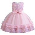 thumbnail image 1 of Yanlir Robe en Tulle à Paillettes pour Fille Sans Manches à Col Rond, Robe de Fête Scintillante, Tenue d'Été à la Mode pour Enfants, Style Princesse, Respirante, Tenue Décontractée pour les Vacances (Rose, 12-24 Mois), 1 of 4