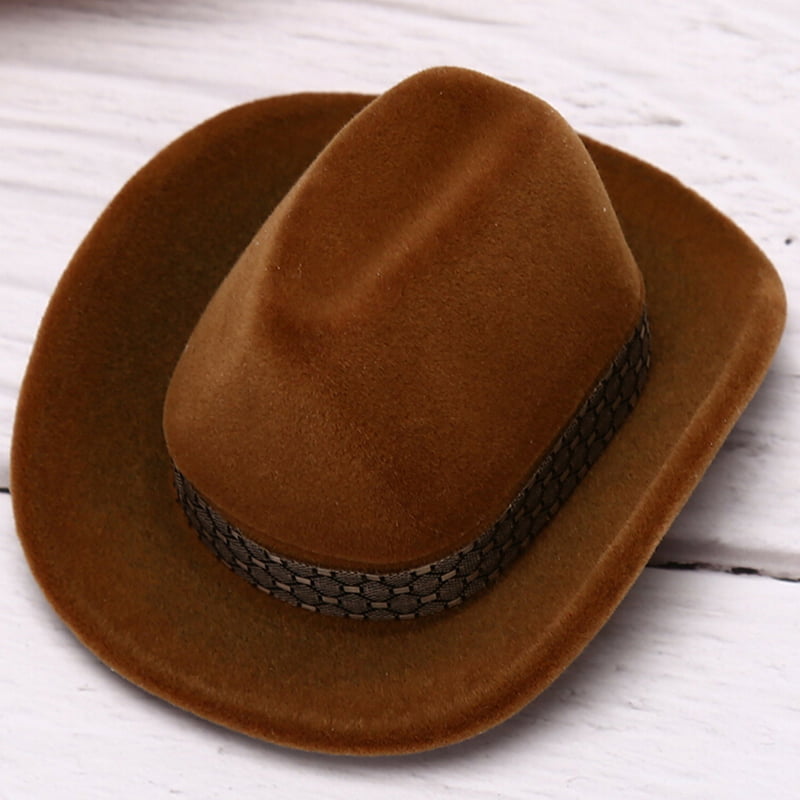 Cowboy Hat Shaped Velvet Earrings Rings Gifts Box Jewelry Gift Display Case KV 