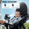 thumbnail image 2 of Portable Baby Stroller Fan, Small Car Seat Fan With Mister, 4000mAh Clip On Fan, 3 Speeds, Rechargeable Battery, Tripod, 3 Brightness LED Light, Kids Handheld Cooling Fan, 2 of 11