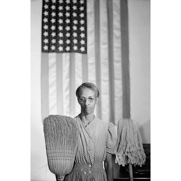Gordon Parks American Gothic 1942 Style - A - 12x18 Inch Laminated Aviation Poster - Stunning Detail and Bold Colors