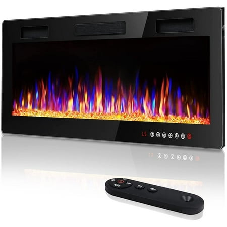 

Bossin 36 to 72 inch Electric Fireplace Ultra-Thin and Silence Linear Fireplace Wall Mounted Fireplace with Remote Control 60 x 3.89 x 18.11 inches