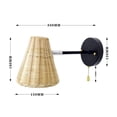 thumbnail image 4 of Aplique de la pared,Lámpara de pared de ratán Sconce Farmhouse Modern Bedside,Accesorio de iluminación de luz Hogar Dormitorio, giratorio de la cadena del tirón de la sala de Zulema Aplique de la pared, 4 of 8