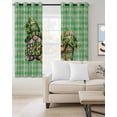 thumbnail image 2 of St.Patrick's Day Gnomes Kitchen Curtains Green Shamrock Retro Geometric Stripes Cafe Short Curtains for Bathroom Blackout Window Curtain Small Window Treatment Drapes for Bedroom 27.5"x39"x2, 2 of 9