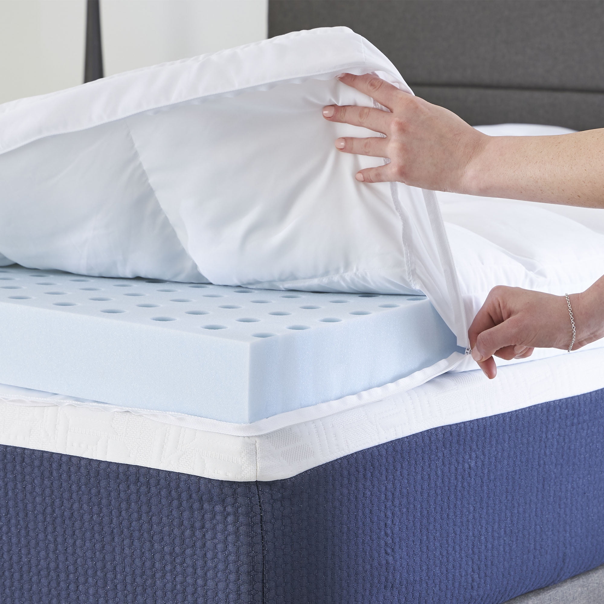 Comfort Tech 3” Foam + Fiber Mattress Topper Featuring Serene Foam, TwinXL