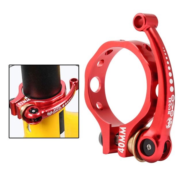 Cuello Plegable DYNWAVEMX Abrazadera de tija de sillín de bicicleta Aleación de Aluminio Rojo 40mm