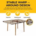 thumbnail image 4 of Texas Star Vintage Table Cloths for 4 Foot Rectangle Tables, Brown Beige Wooden Retro Art Patio Waterproof Elastic Fitted Tablecloths, Washable Rectangular Table Cover for Camping, 4 of 8