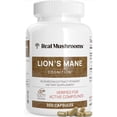 thumbnail image 1 of Real Mushrooms Lion's Mane Cognition | 1,000 Mg | 150 Servings | 300 Capsules, 1 of 6