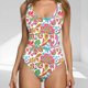 thumbnail image 1 of Trajes de baño de una pieza para mujer, moda de verano, estampado para mujer, con cojín en el pecho y sin soporte de acero, traje de baño con tirantes sin espalda, traje de baño para mujer, 1 of 4