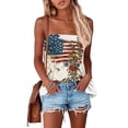 thumbnail image 4 of Flag and Floral Print Tube Tops Women 4th of July Strapless Bandeau Sleeveless Tank Tops American 250th Anniversary Pleated Flowy Off the Shoulder Tube Tops, 4 of 5