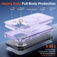 thumbnail image 2 of KOMI Magnetic for iPhone 15 Case, [Compatible with MagSafe] [15FT Military Grade Drop Protection] [2pcs Tempered Glass Screen+Camera Lens Protector] Heavy Duty Shockproof Phone Case, Light Purple, 2 of 5