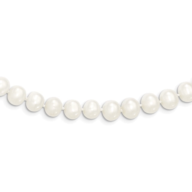 Collier Perle d'Eau Douce Semi-Rond Blanc 6-7mm 80 Pouces