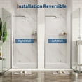thumbnail image 7 of Frameless Pivot Shower Door 72" x 33.6-34.6", Pivot Swing Shower Glass Door with 1/4"(6Mm) Clear Tempered Glass Shower Door, Easy to Clean Bathroom Shower Door, Brushed Nickel, 7 of 7